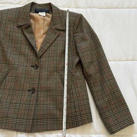 Harve Benard Collection Plaid 100% Wool Fully lined. Blazer Sz 6P - Picture 5 of 10